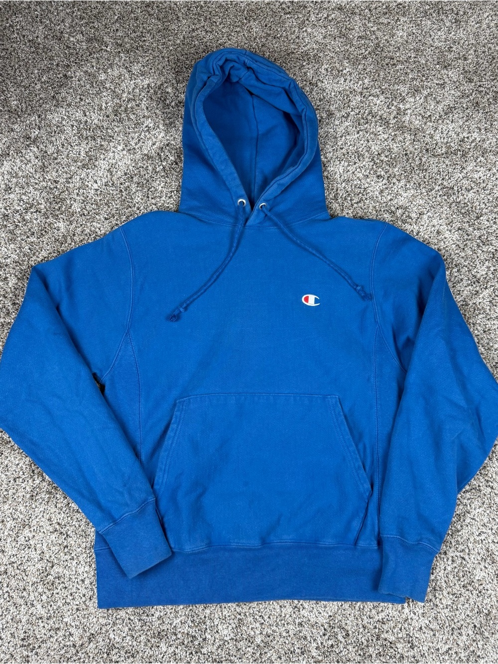Champion Blue Reverse Weave Pullover Hooded Sweatshirt